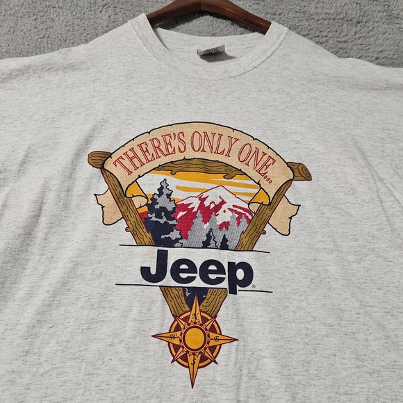 Gear For Sports Other - Jeep Theres Only‎ One Jeep Gray Short Sleeve T Shirt Size XL Vintage 90's Gear